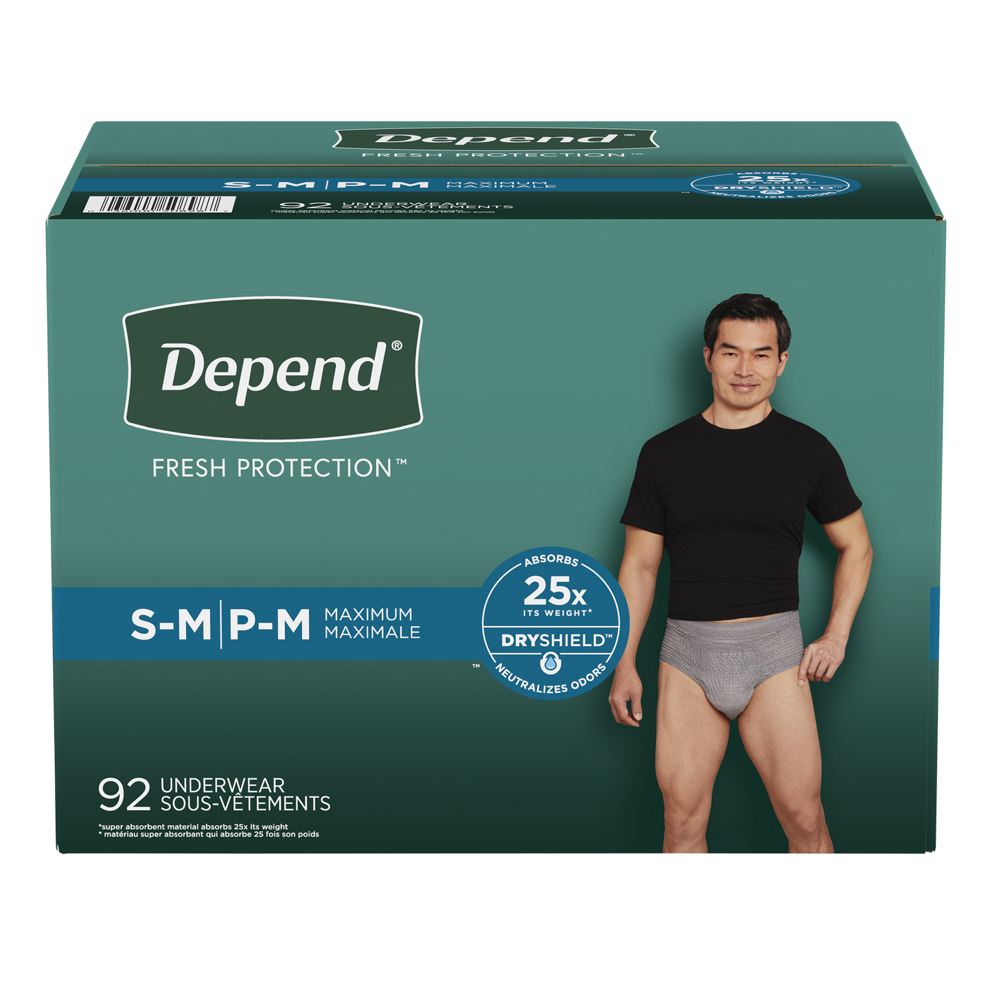Depend Men's Maximum Absorbency Underwear, Small/Medium - image 2