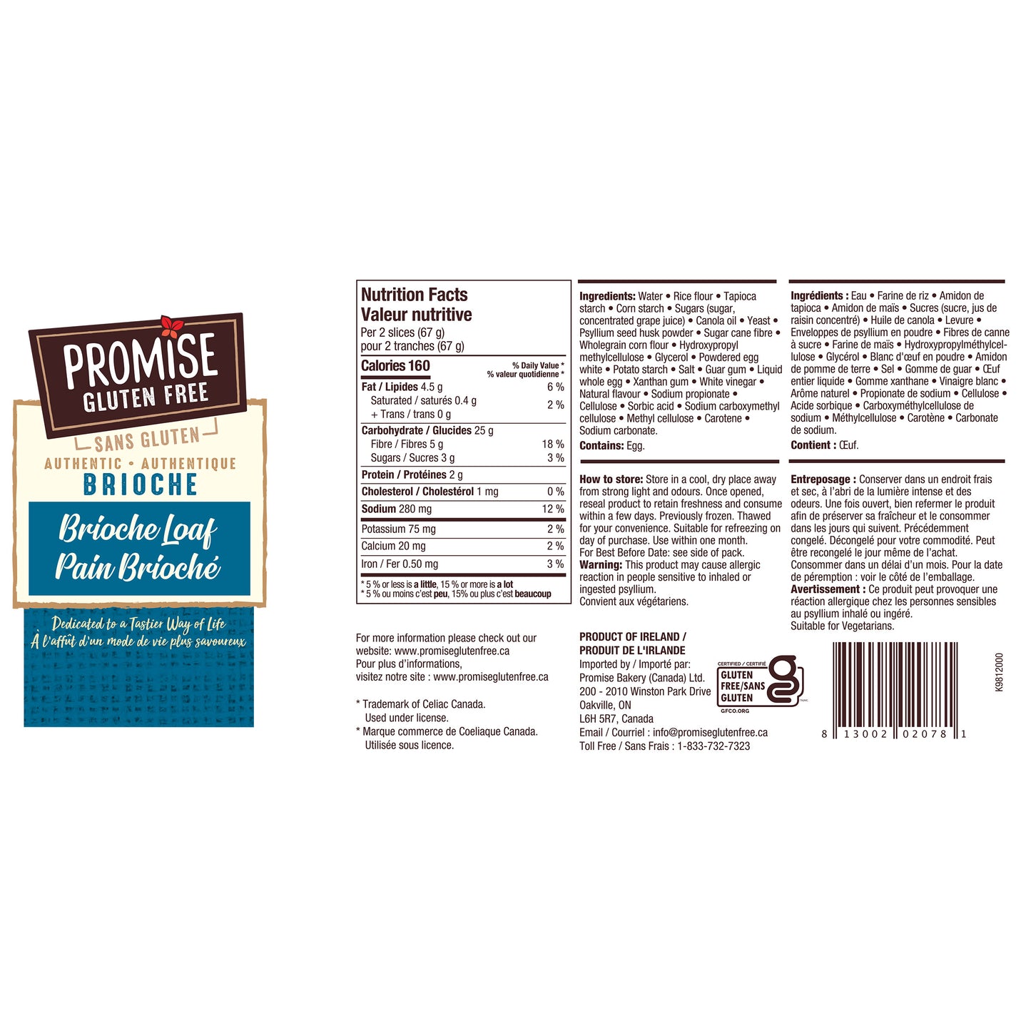Promise Gluten Free Brioche Loaf, 4 × 400 g - image 2