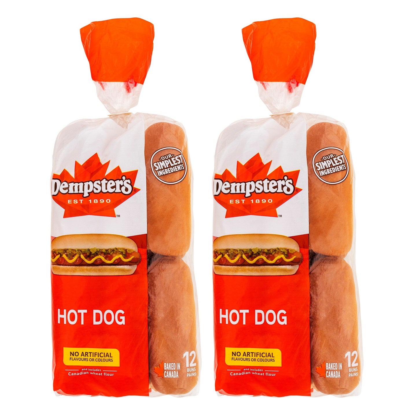 Dempster's Hot Dog Buns, 2 Packs of 12 - image 1