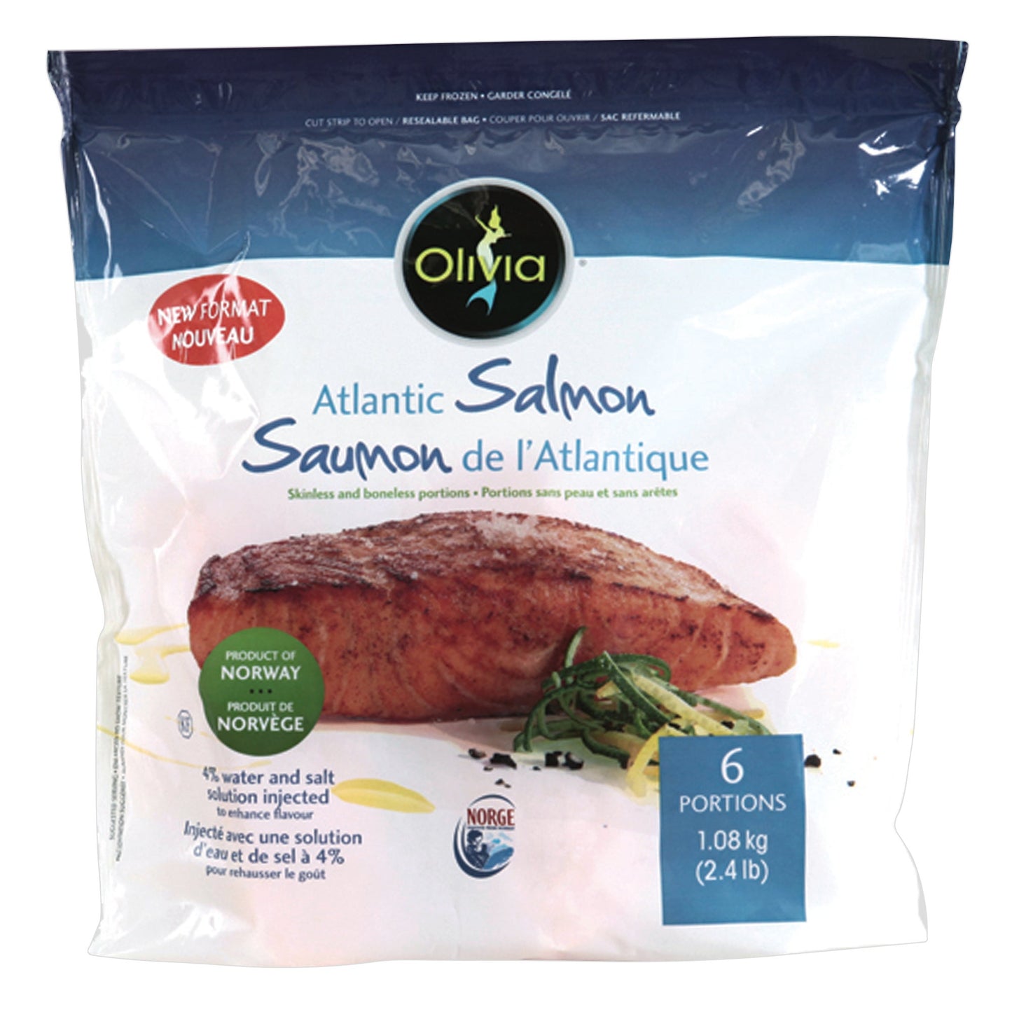 Olivia Frozen Atlantic Salmon, 1.08 kg - image 1