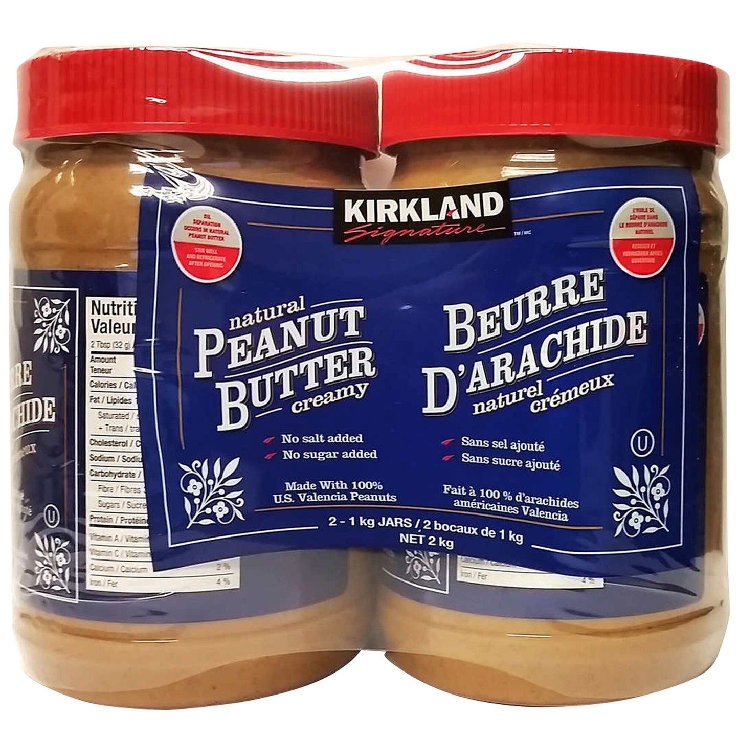 Kirkland Signature Natural Peanut Butter, 2 × 1 kg - image 2