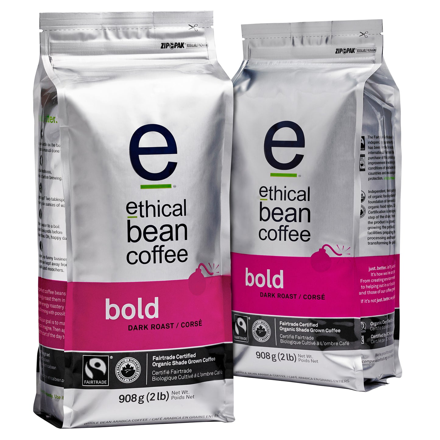 Ethical Bean Coffee Bold Dark Roast Whole Bean Coffee, 2 x 908 g - image 2