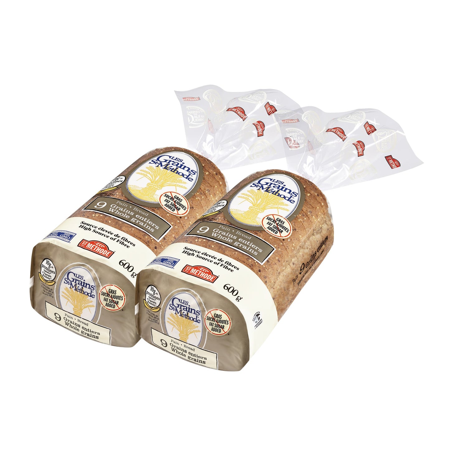 Les Grains St-Méthode 9 Whole Grains Bread, 2 × 600 g - image 1