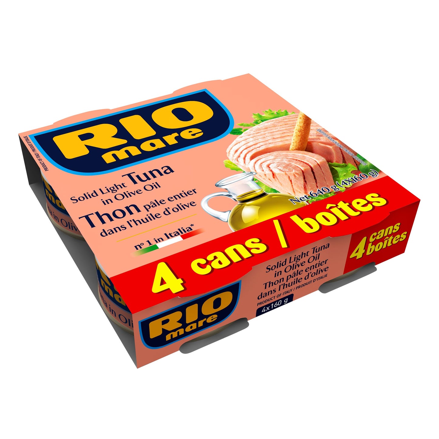 Rio Mare Solid Light Tuna in Olive Oil, 4 × 160 g - image 1