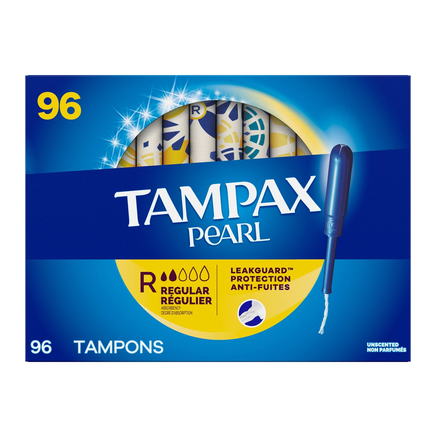 Tampax Pearl Regular Tampons, 96-count - image 1