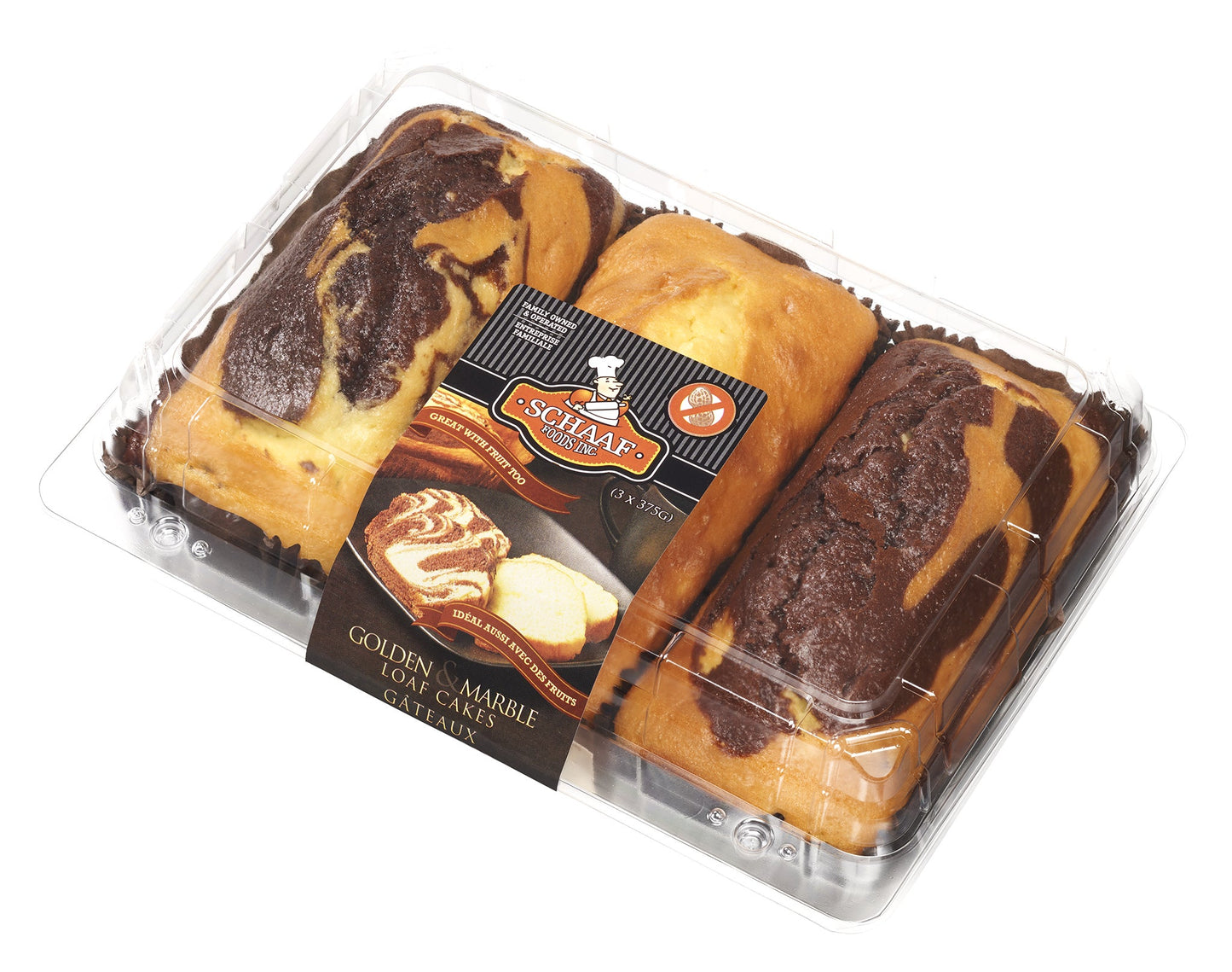 Schaaf Foods – Golden & Marble Loaf Cakes, Pack of 3 - image 1