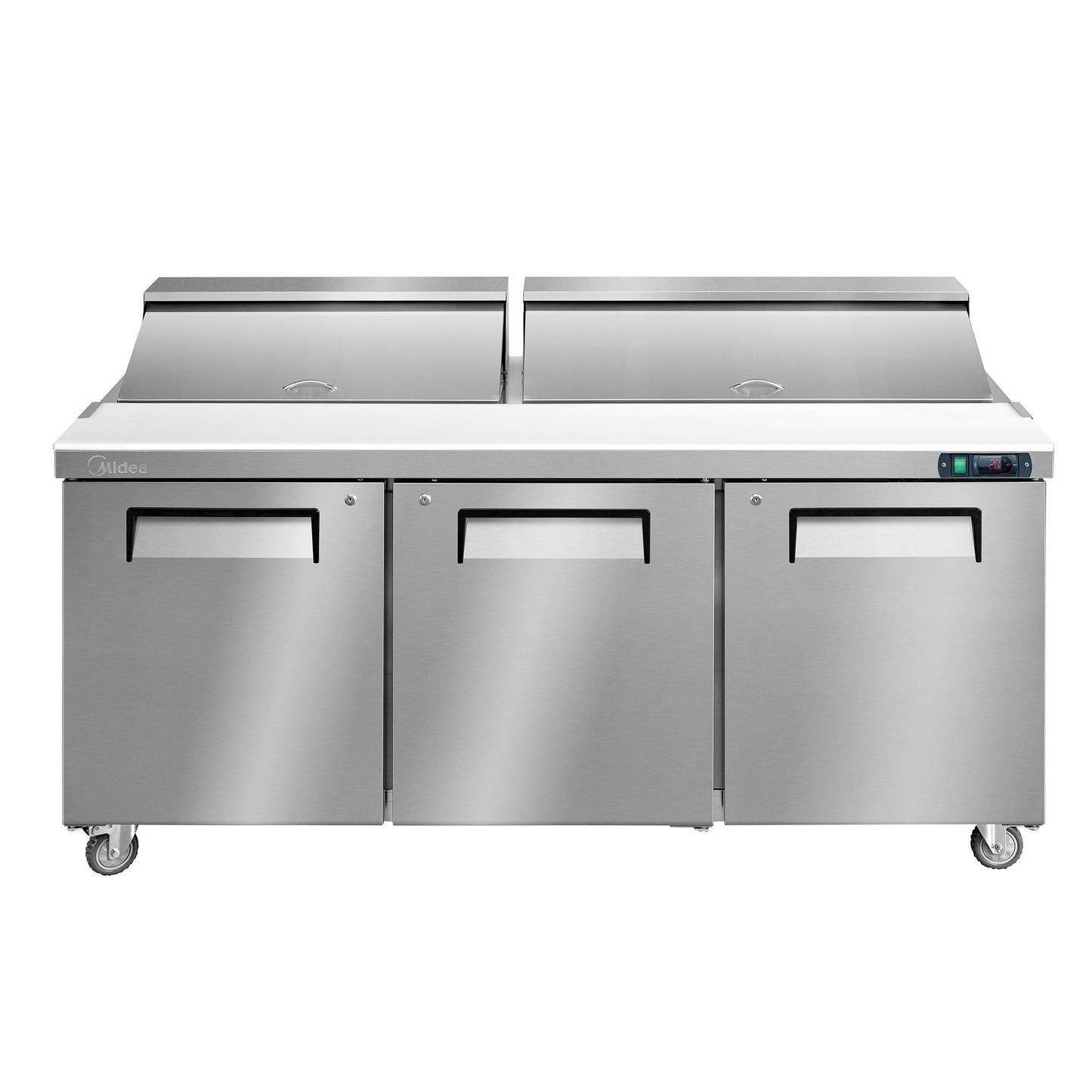 Midea Commercial 72 in. 20 cu ft. Stainless Steel Solid door Sandwich and Salad Prep Table - image 1