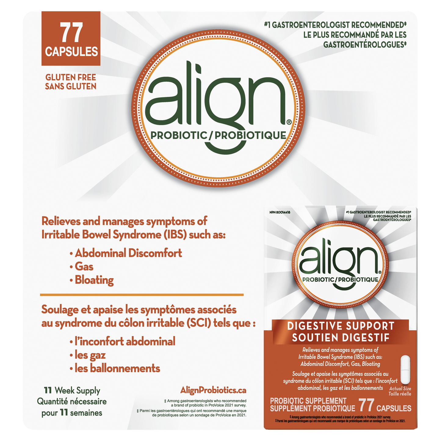 Align Probiotic Supplement, 77 Capsules - image 2