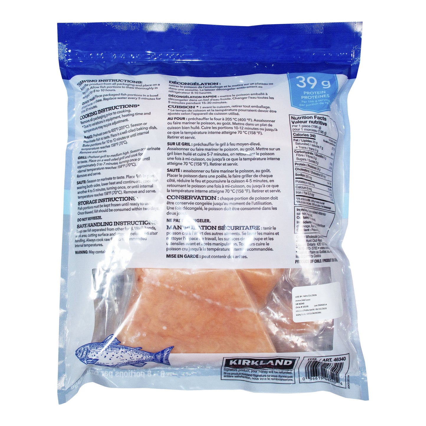 Kirkland Signature Frozen Atlantic Salmon, 1.36 kg - image 4