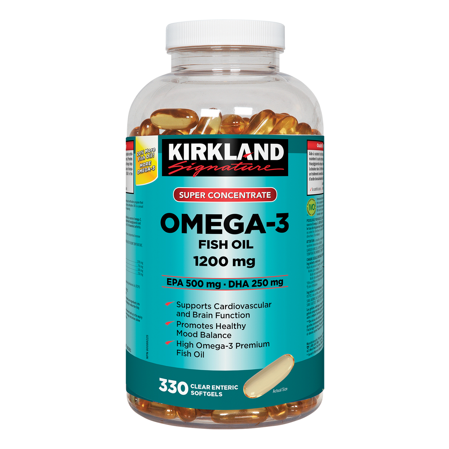Kirkland Signature Super Concentrate Omega-3 Fish Oil, 330 softgels - image 2