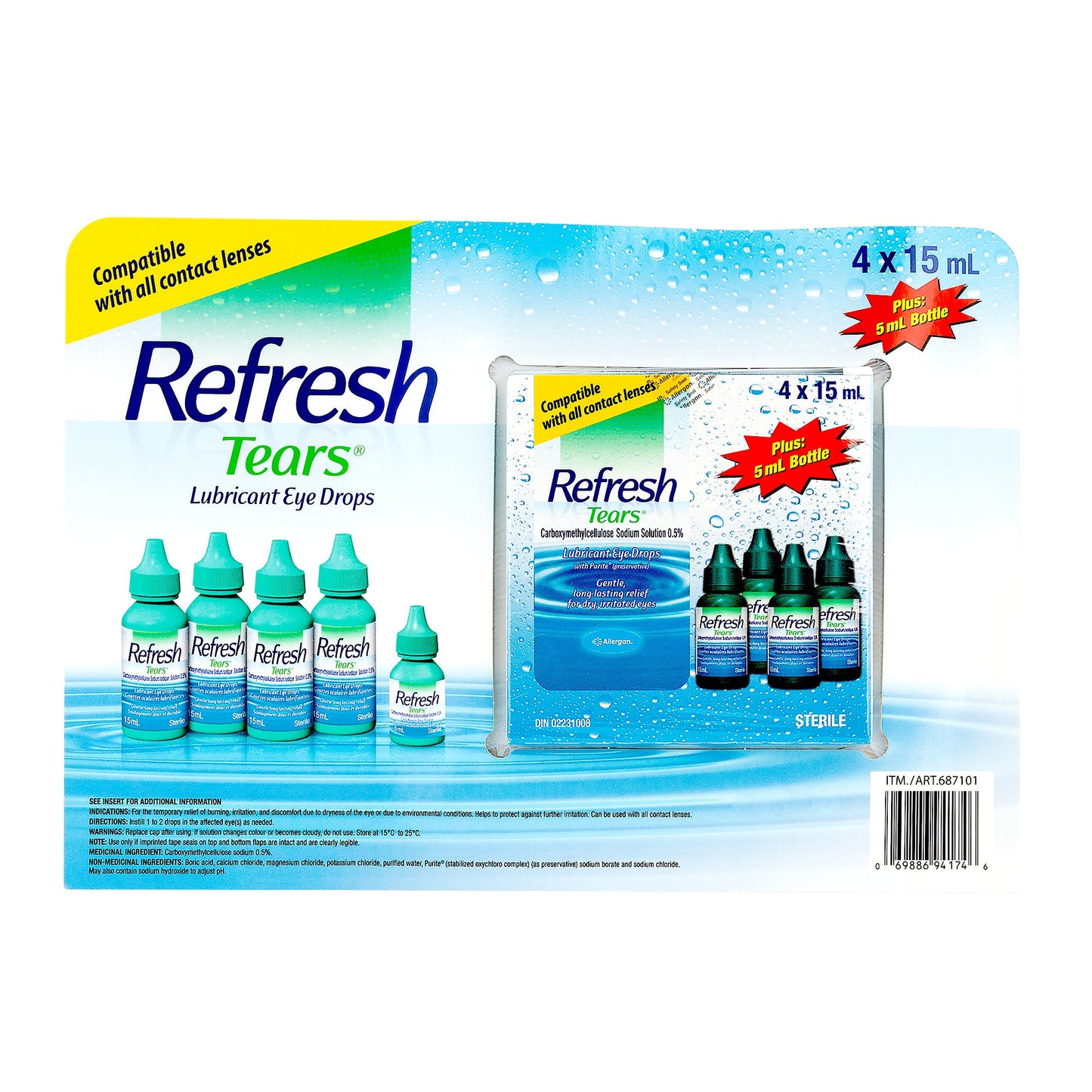 Refresh Tears Lubricant eye drops, 4 × 15 mL - image 2