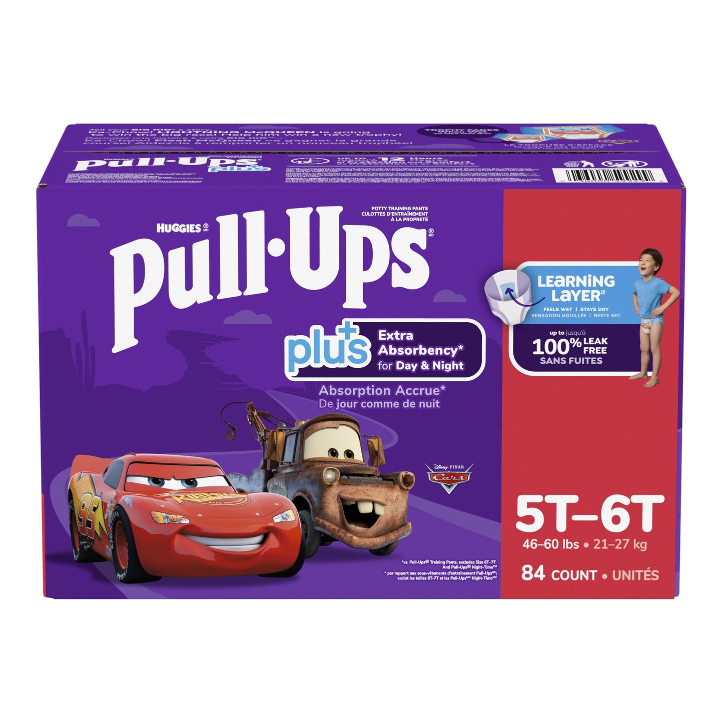 Huggies Pull-Ups Plus Training Pants 5T to 6T Boy, 84-pack - image 8
