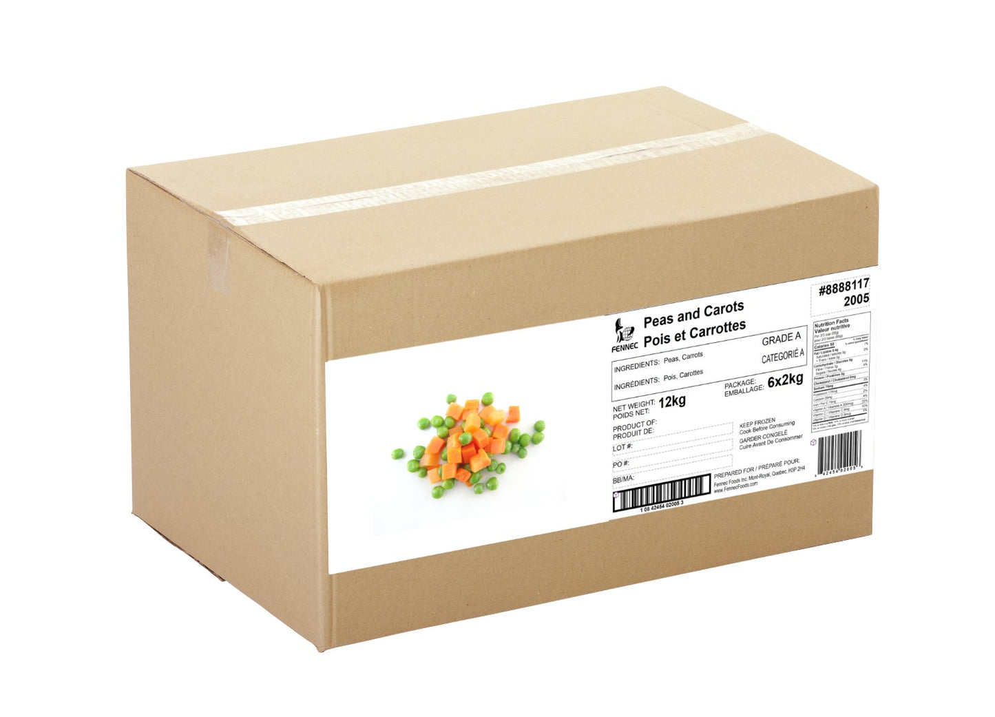 Fennec Frozen Peas and Carrots, 6 x 2 kg - image 1