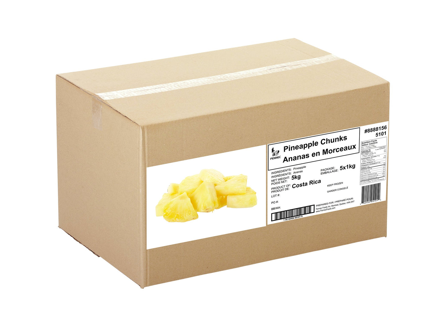 Fennec Frozen Pineapple Chunks, 5 x 1 kg - image 1