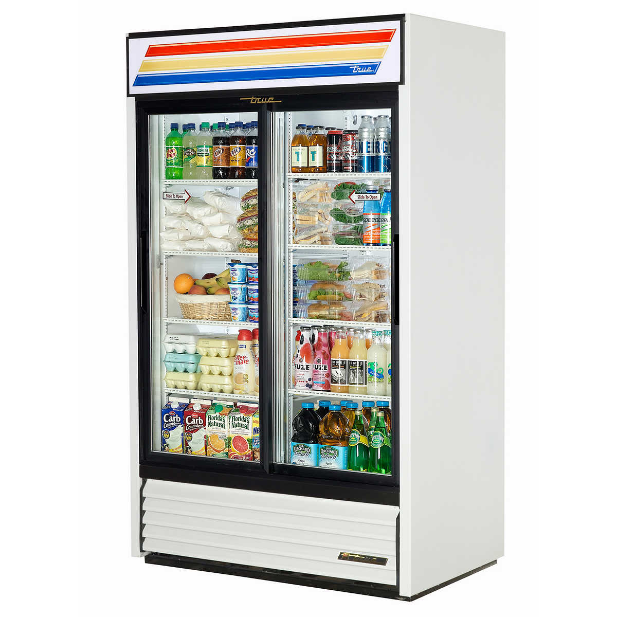 True 48 in (41 ft³) White 2 Sliding Door Refrigerator. - image 1