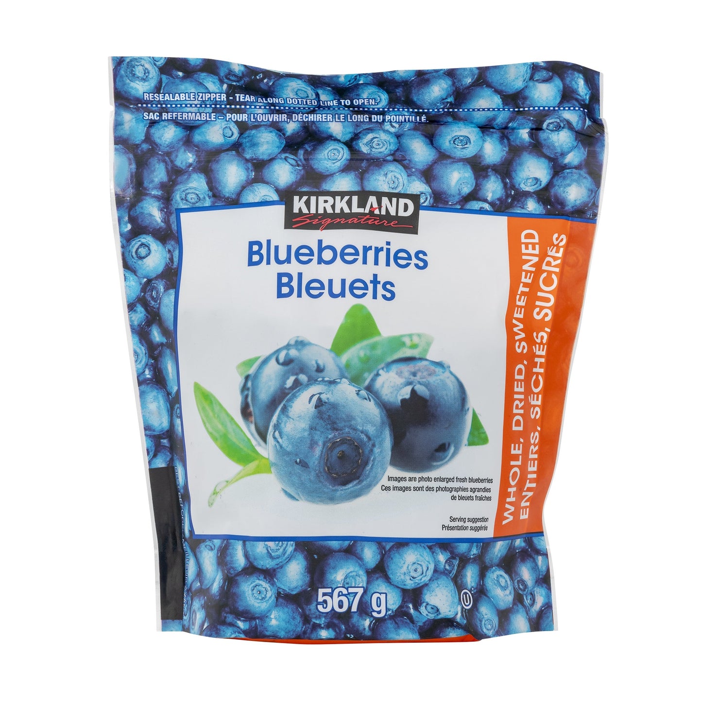 Kirkland Signature Dried Blueberries, 567 g — product image