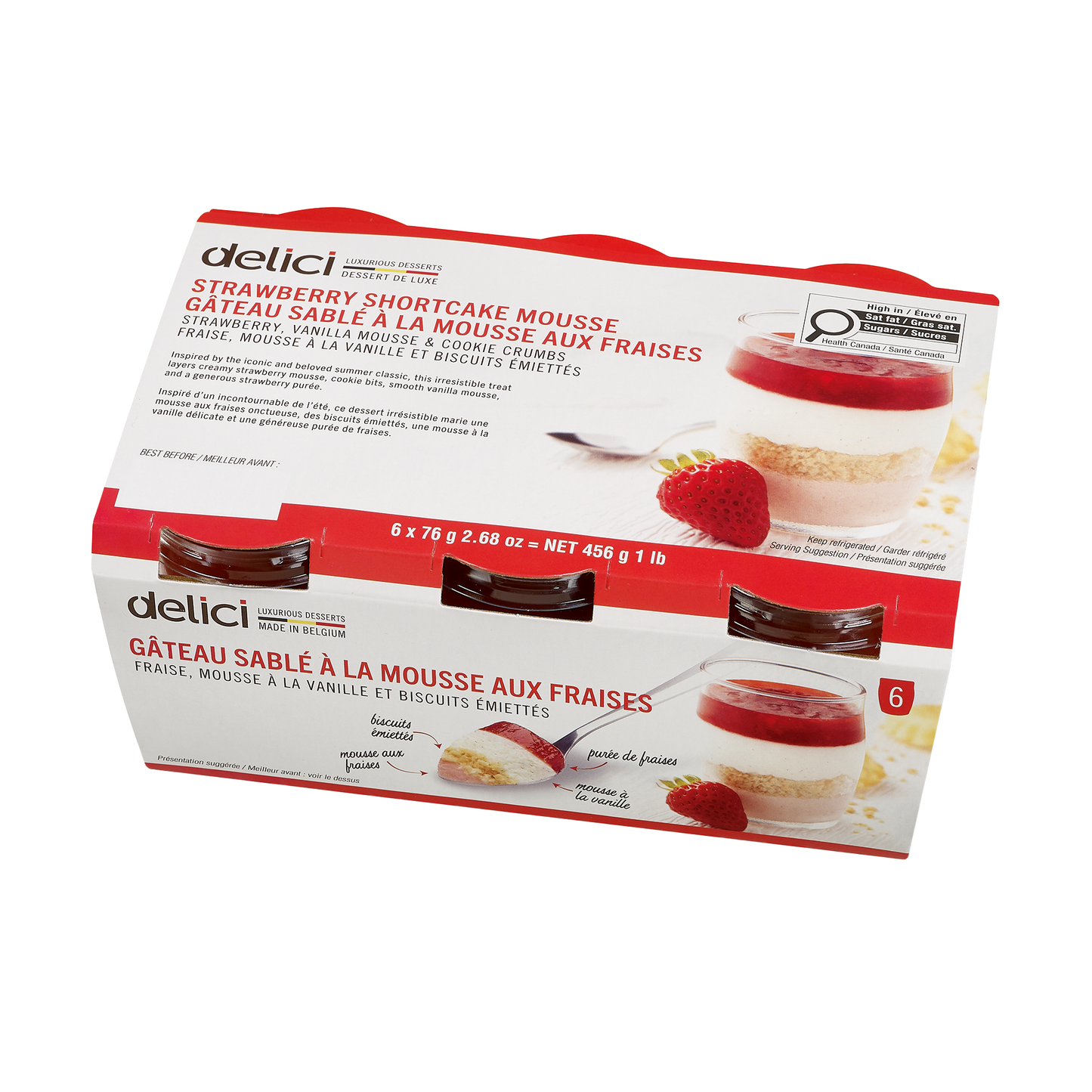 Delici Strawberry Shortcake Mousse, 6 x 76 g - image 5