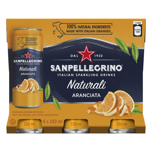 SANPELLEGRINO Naturali Aranciata Sparkling Beverage 24 × 330 mL — image 3