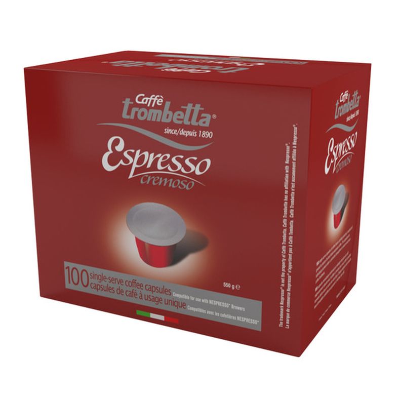 Caffè Trombetta l’espresso Cremoso Capsules Pack of 100 — image 1