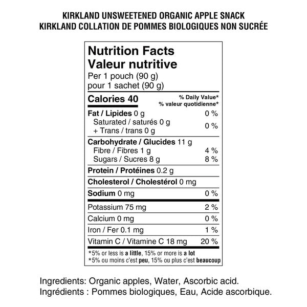 Kirkland Signature Unsweetened Organic Apple Snack, 24 × 90 g — gallery image 2