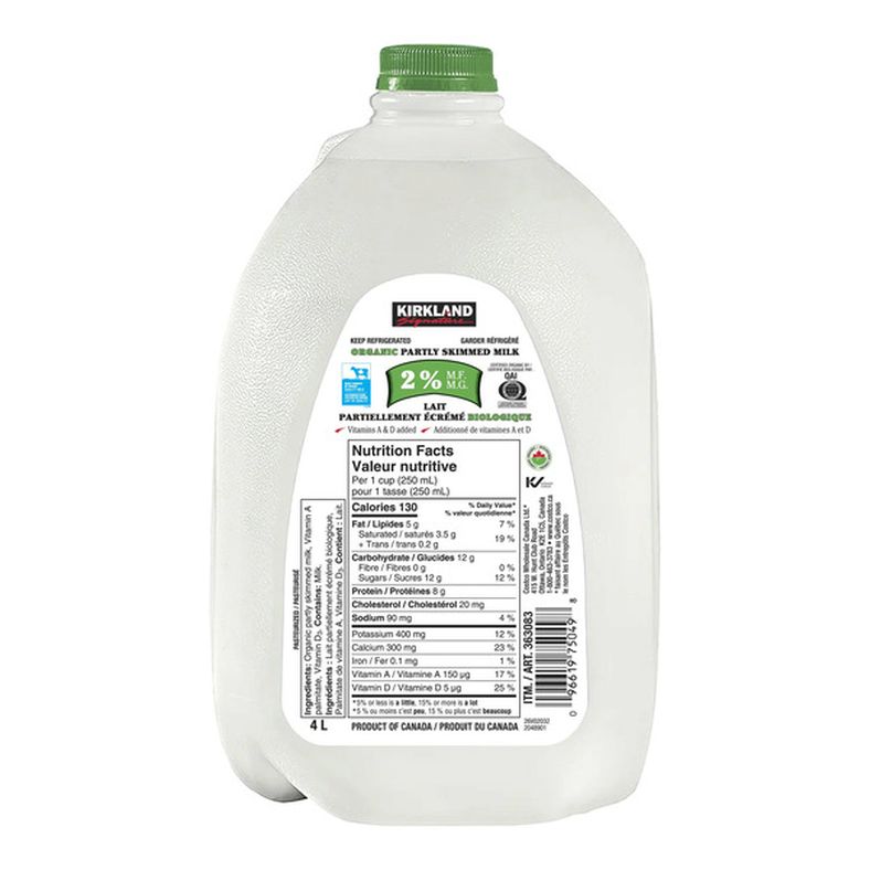 Kirkland Signature Organic 2% Milk, 4 L — image 1