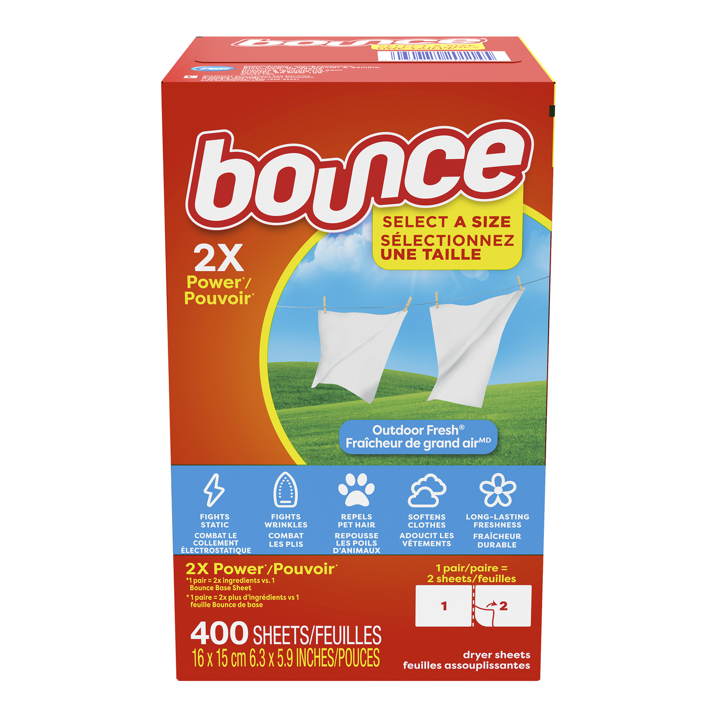 Bounce Select A Size Dryer Sheets, pack of 400 - image 1