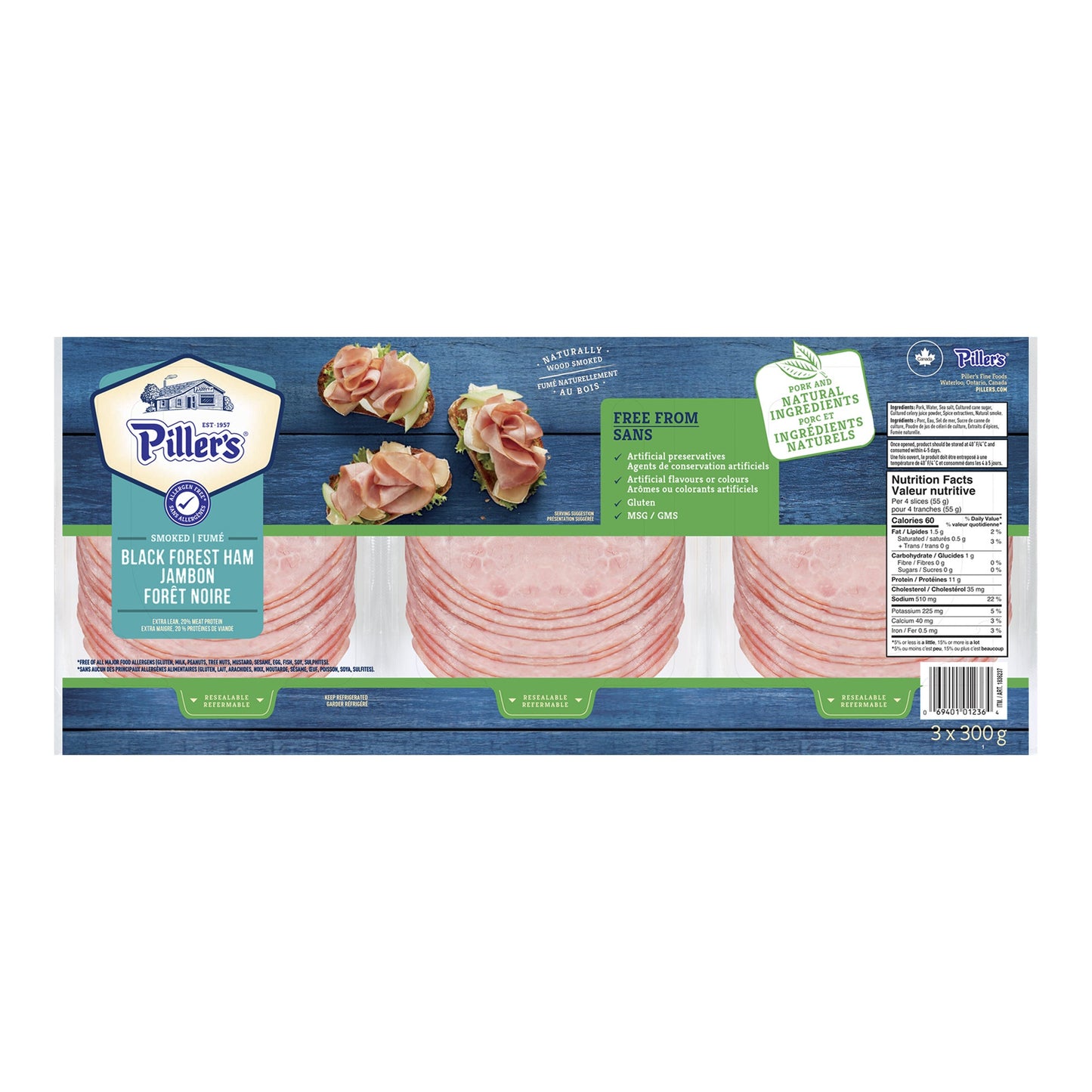 Piller's Black Forest Ham, 3 × 300g - image 1