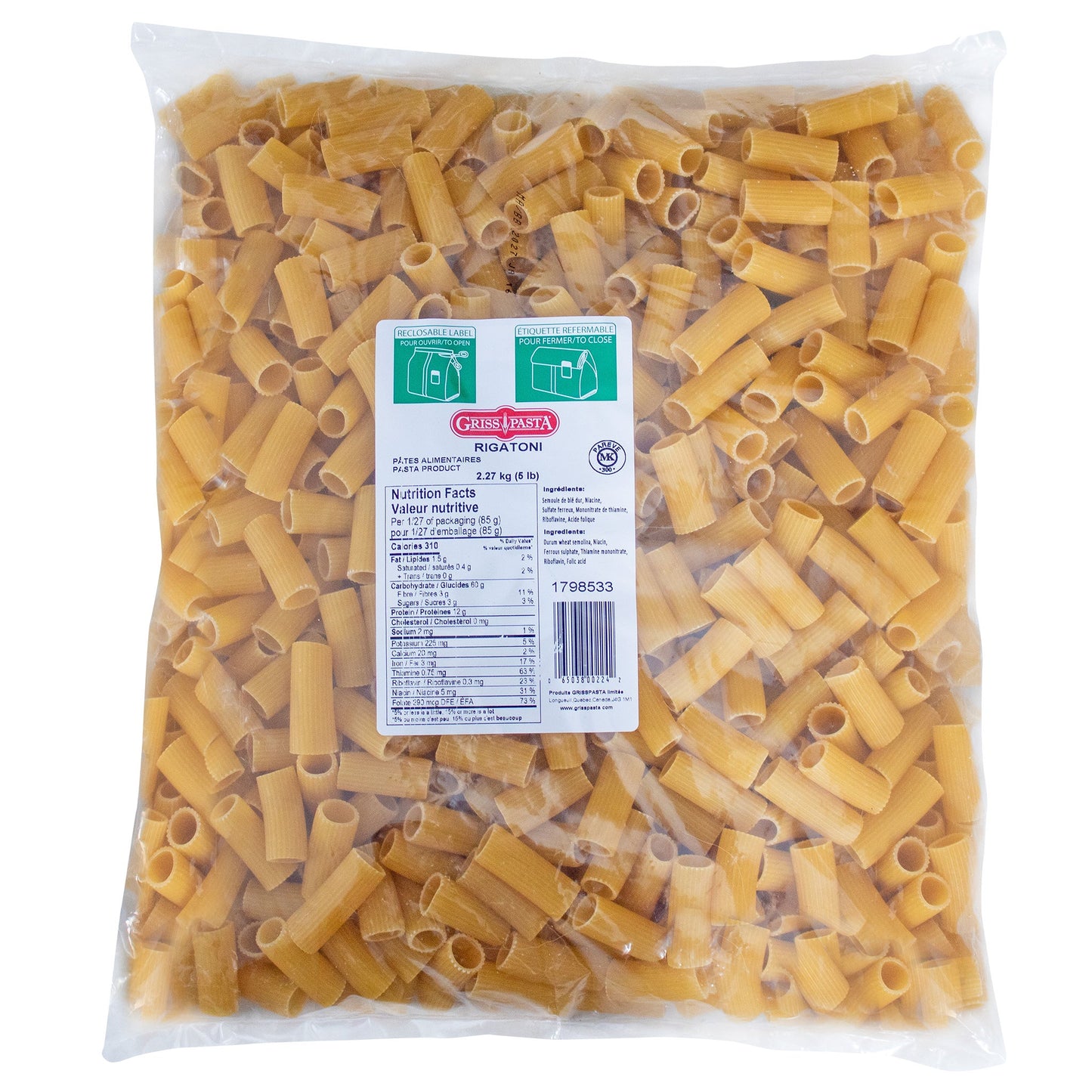 Griss Pasta Rigatoni, 2.27 kg - image 1