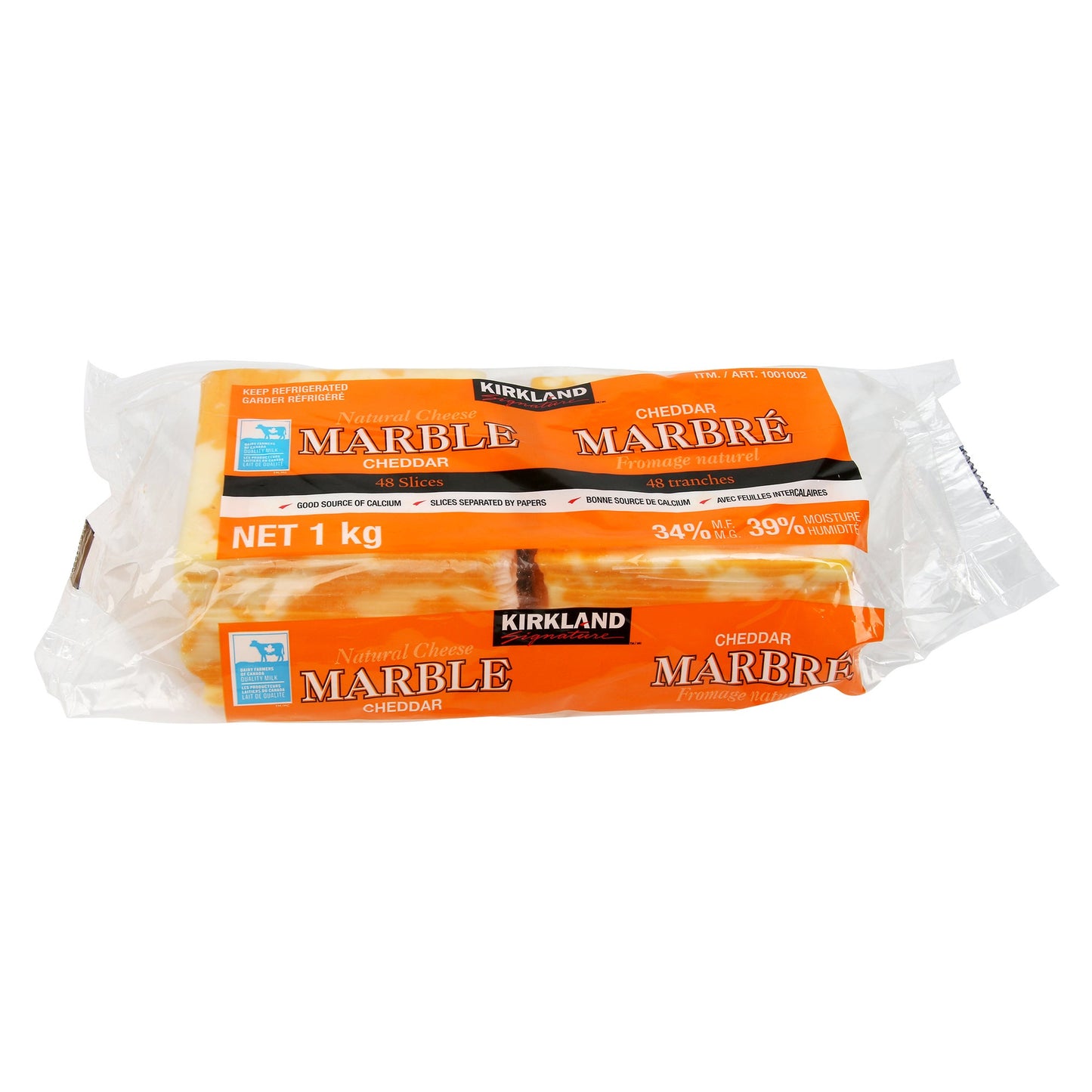 Kirkland Signature Sliced Marble Cheddar Cheese, 1 kg - image 1