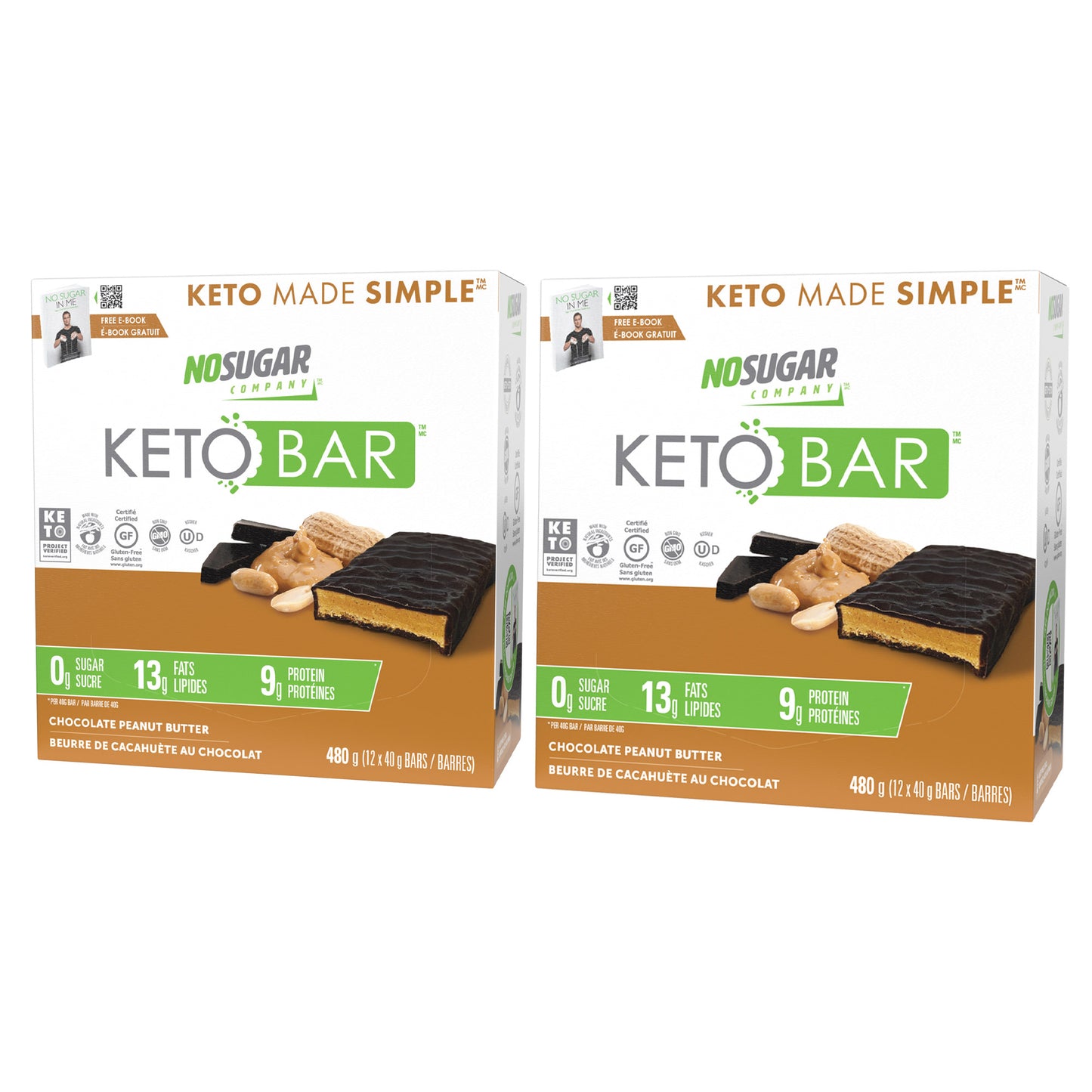 No Sugar Keto Bar, Bars, 2 × 480 g - image 1