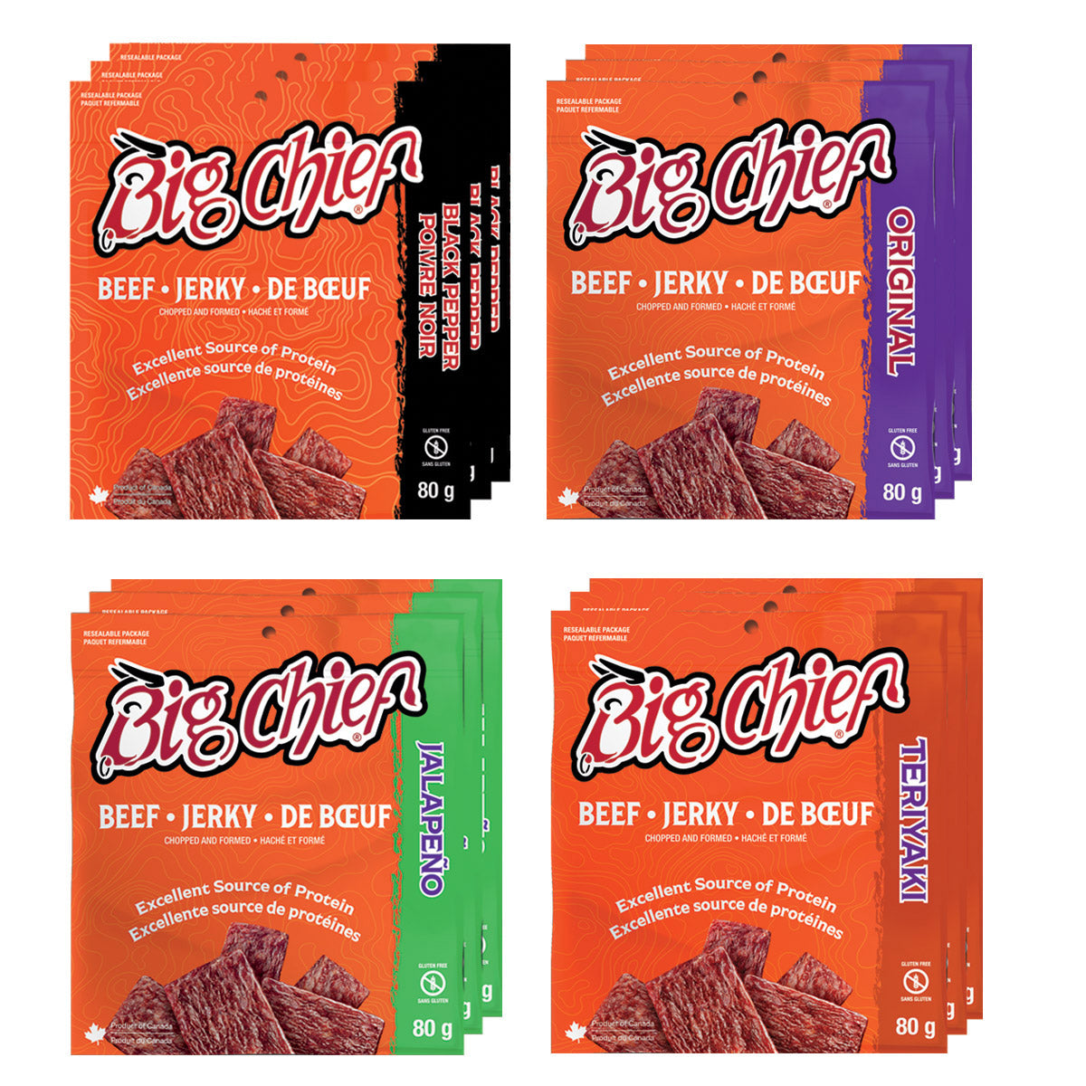Big Chief Beef Jerky, 12 × 80 g - image 2