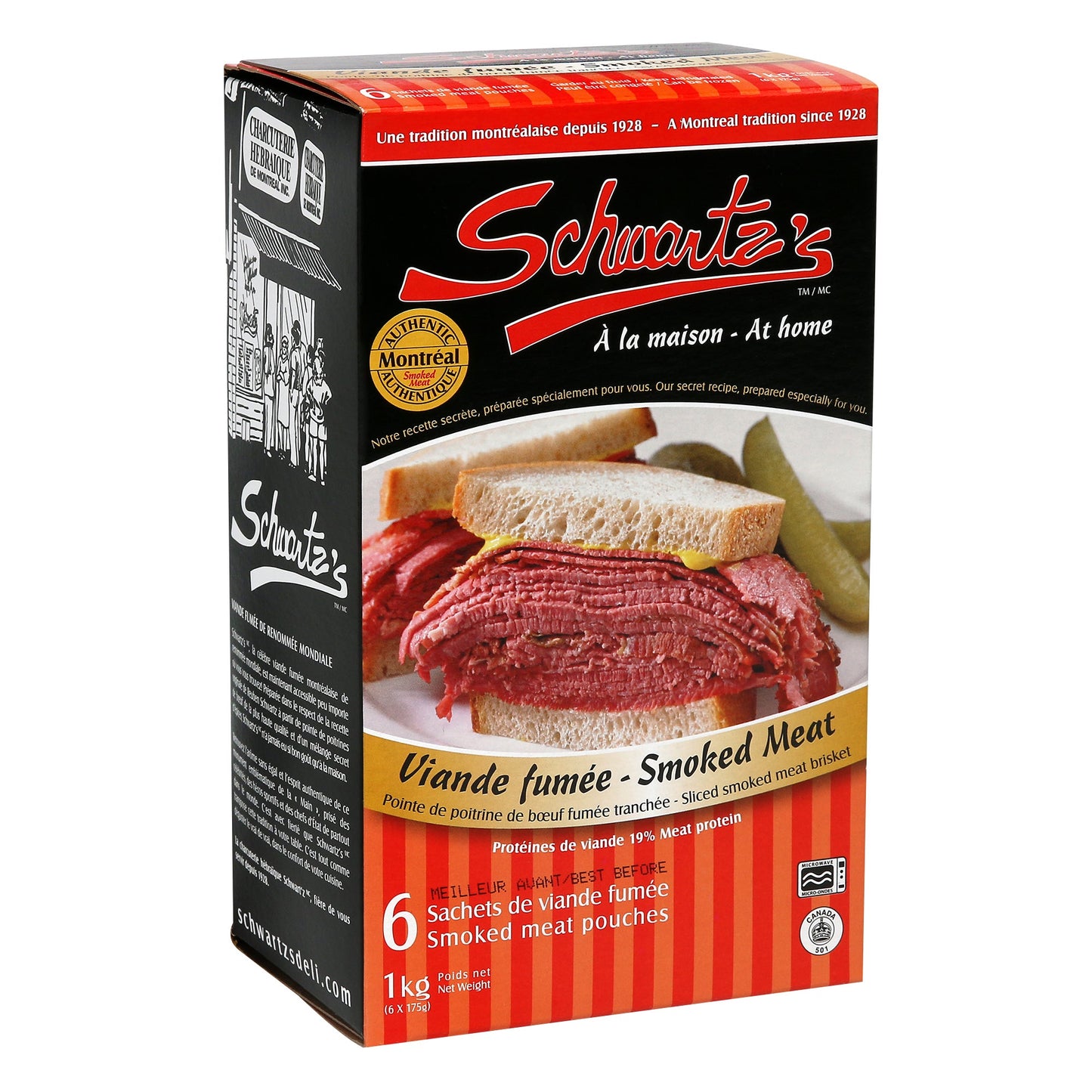 Schwartz's Smoked Meat Pouches, 6 × 175 g - image 1