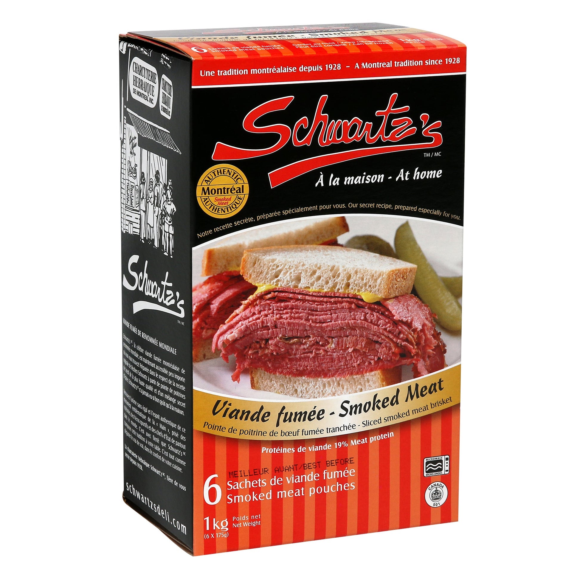 Schwartz's Smoked Meat Pouches, 6 × 175 g - image 1