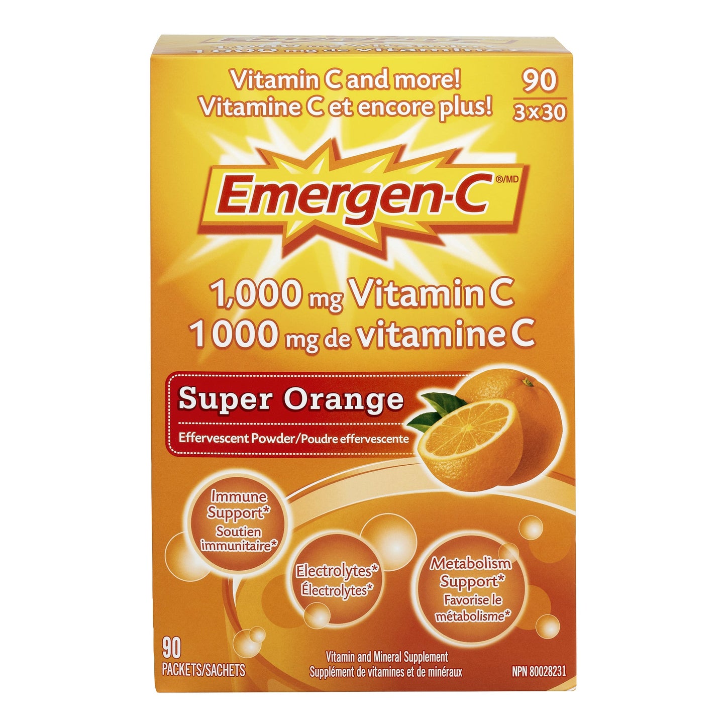 Emergen-C Vitamin and Mineral Supplement, 3 packs of 30 - image 1