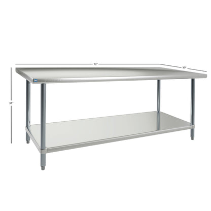 Sagetra Stainless Steel Worktable, 30 in. × 72 in. × 34 in. - image 3