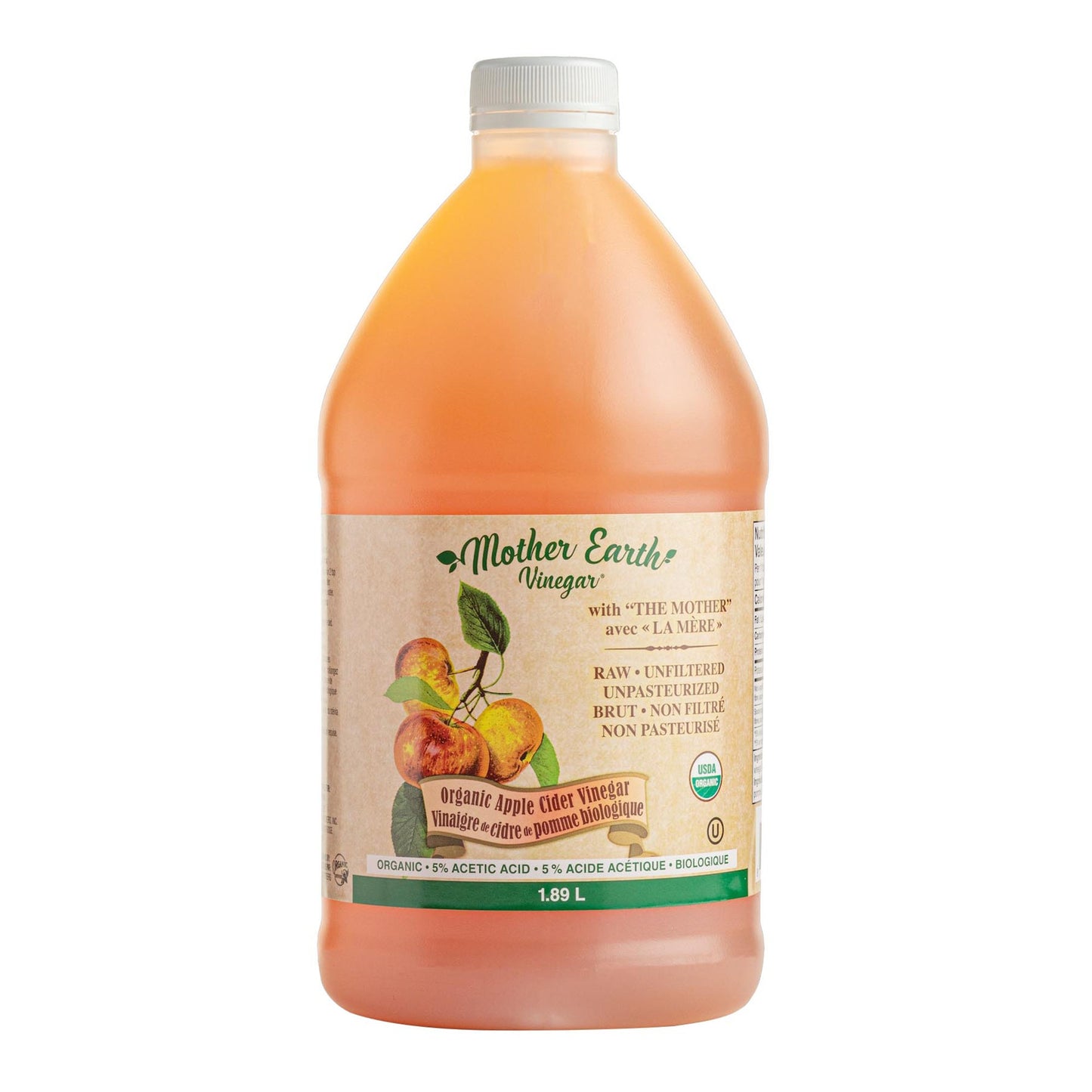 Mother Earth Organic Apple Cider Vinegar, 1.9 L - image 1