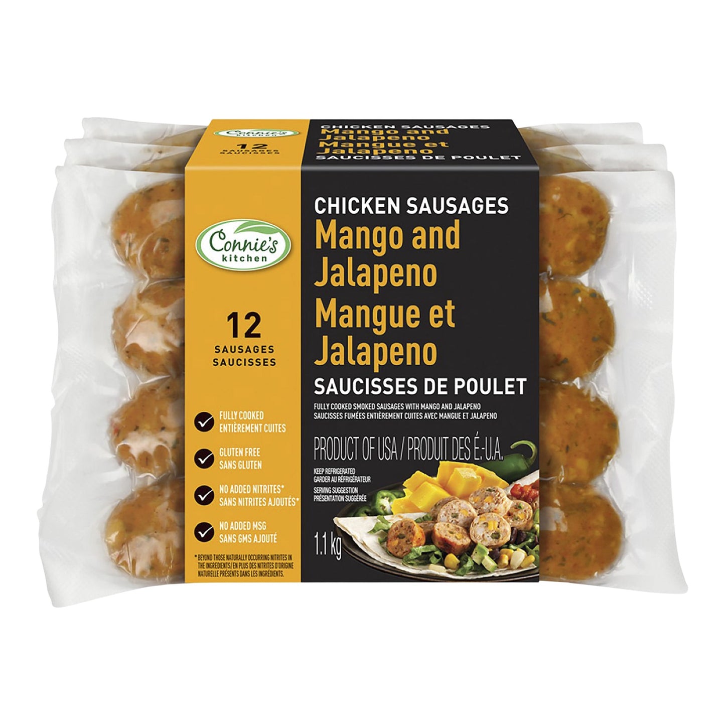 Connie's Kitchen Mango Jalapeno Chicken Sausages, 1.1 kg - image 1