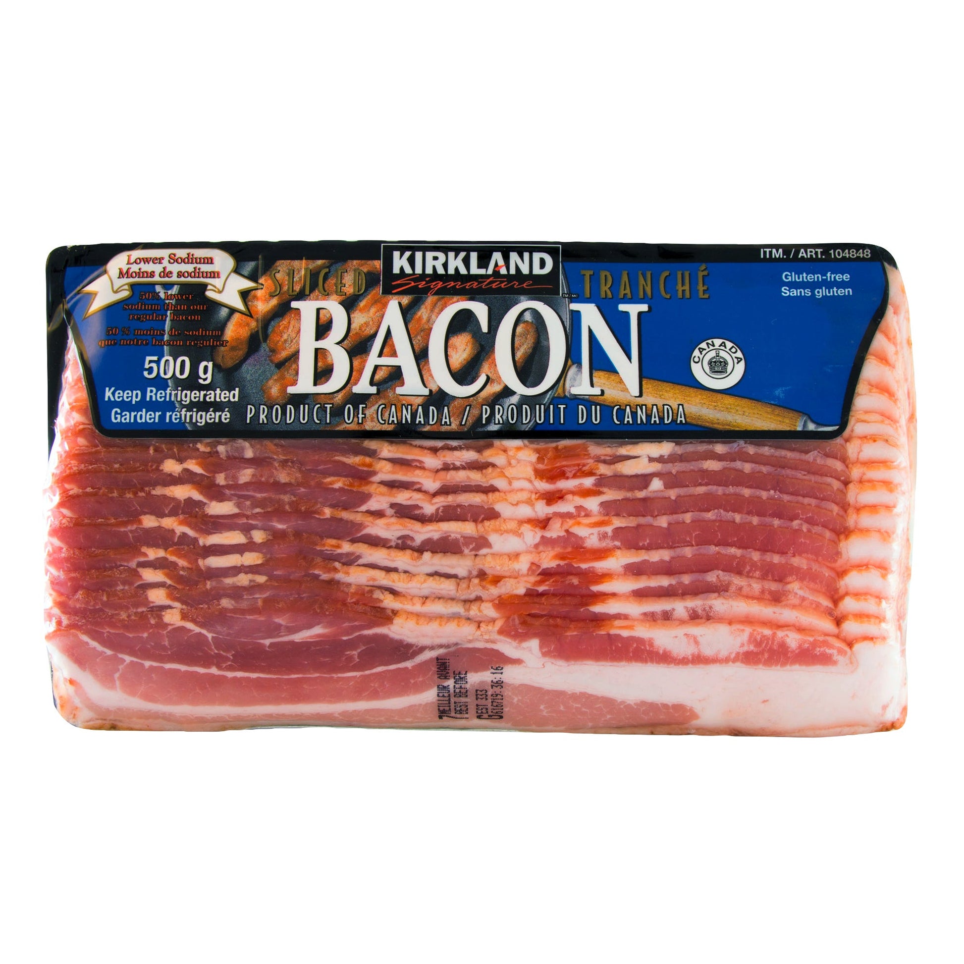 Kirkland Signature Low Sodium Bacon, 4 × 500 g - image 1