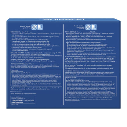 Rogaine Men's Hair Regrowth Foam with 5% Minoxidil, 6 x 60 g - image 2
