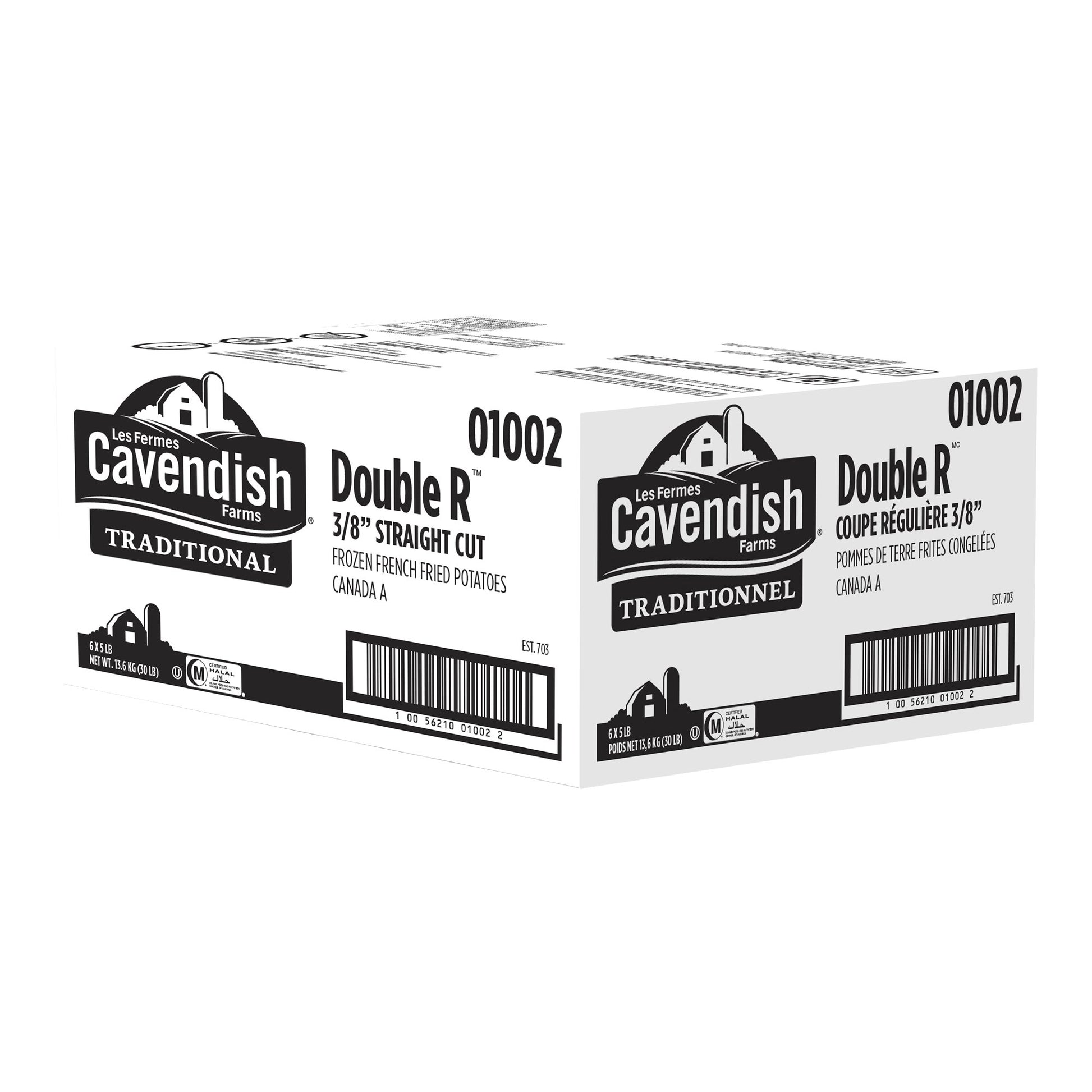 Cavendish Farms Double R 3/8” Straight Cut Fries, 6 × 2.27 kg - image 1
