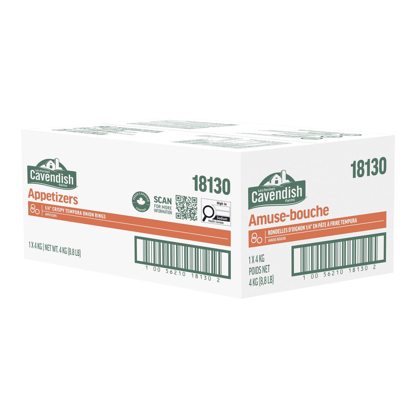 Cavendish Farms Appetizers ¼” Crispy Tempura Onion Rings, 4 kg - image 1
