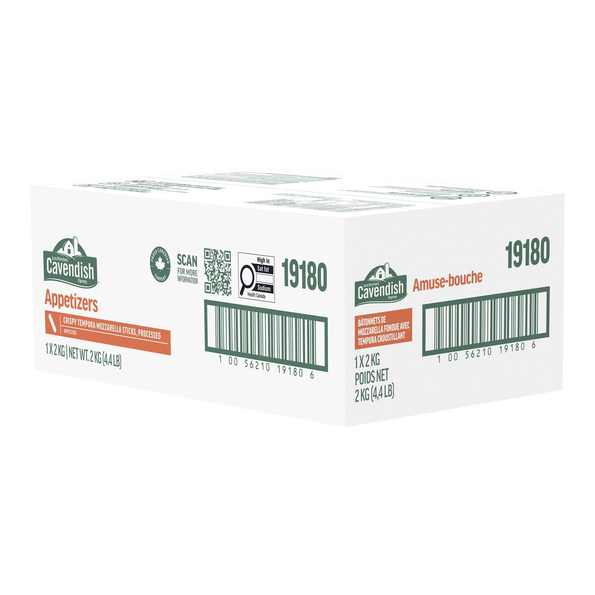 Cavendish Farms Appetizers Crispy Tempura Mozzarella Sticks, Processed, 2 kg - image 1