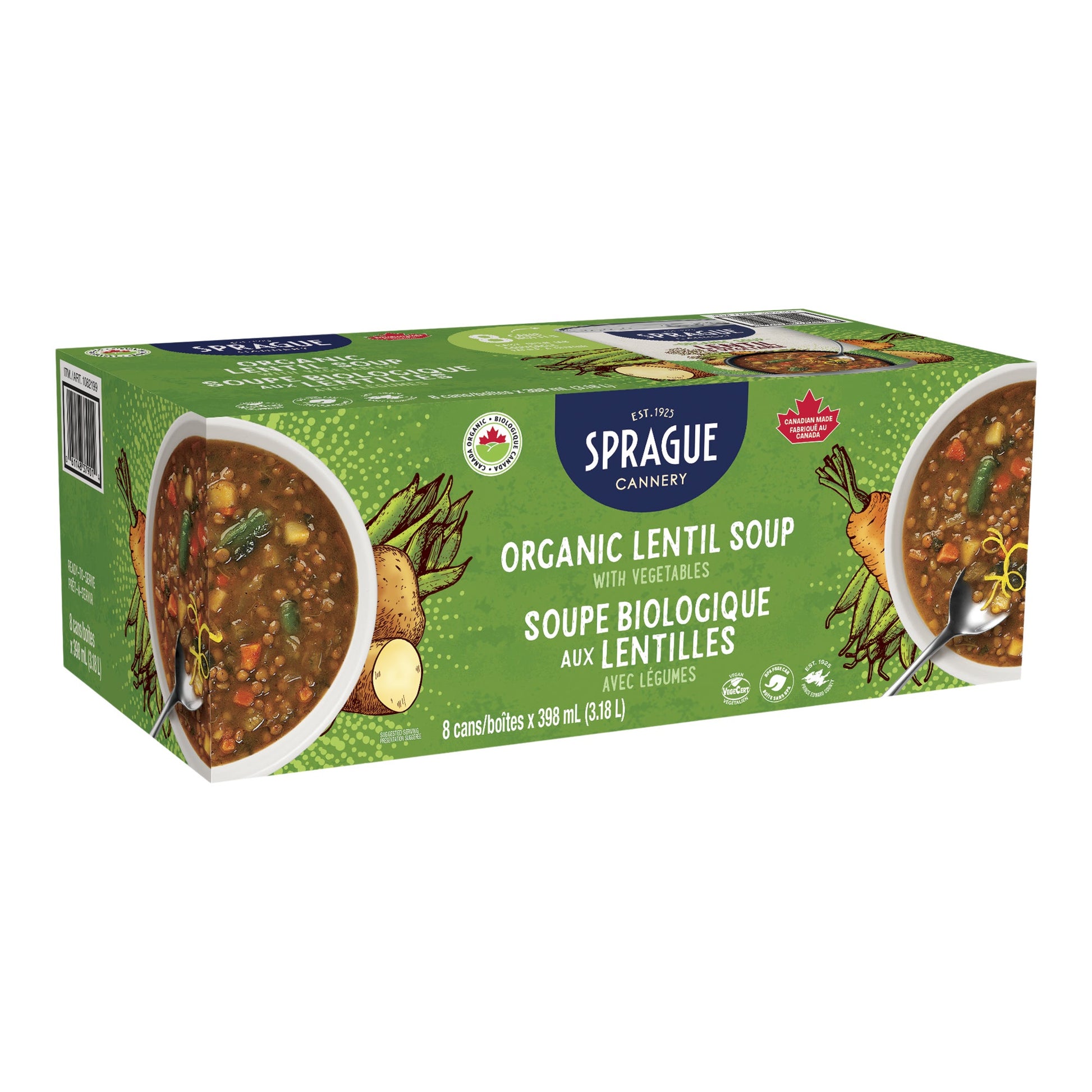 Sprague Organic Lentil and Vegetable Soup 8 x 398 mL - image 1