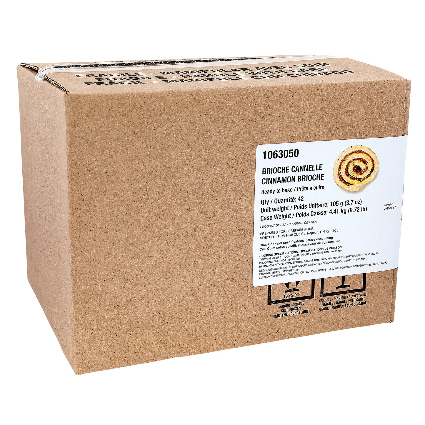 Bridor Frozen Perfect Cinnamon Brioche, 42 count - image 1