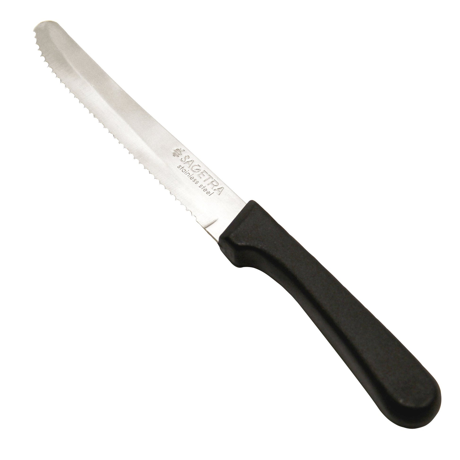 Sagetra 12 cm (4¾ in) Stanless-steel Steak Knives with Plastic Handles, Pack of 12 - image 1