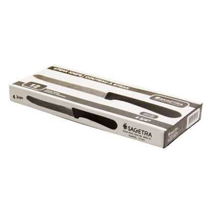 Sagetra 12 cm (4¾ in) Stanless-steel Steak Knives with Plastic Handles, Pack of 12 - image 2