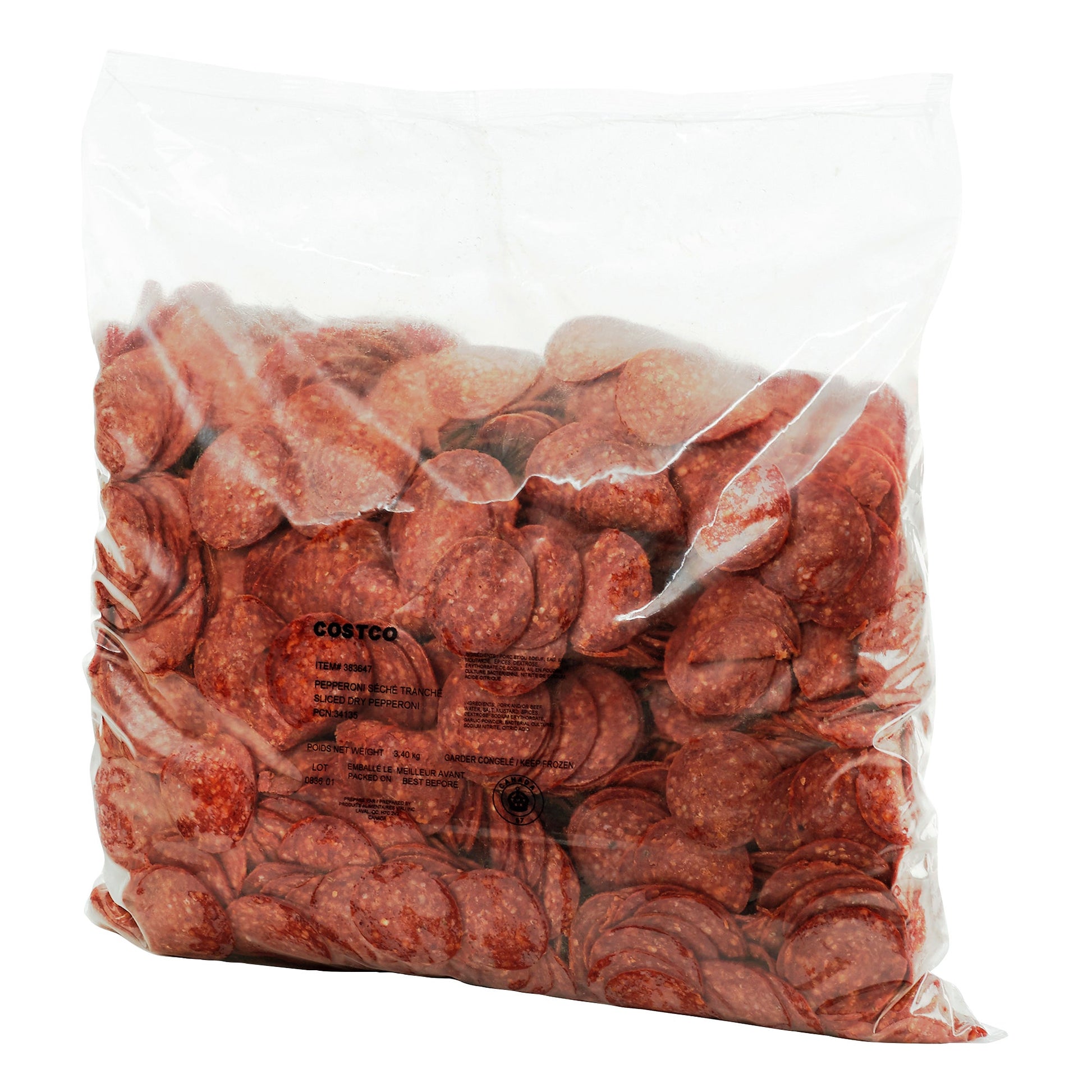Viau Frozen Sliced Dry Pepperoni, 2 × 3.4 kg - image 1