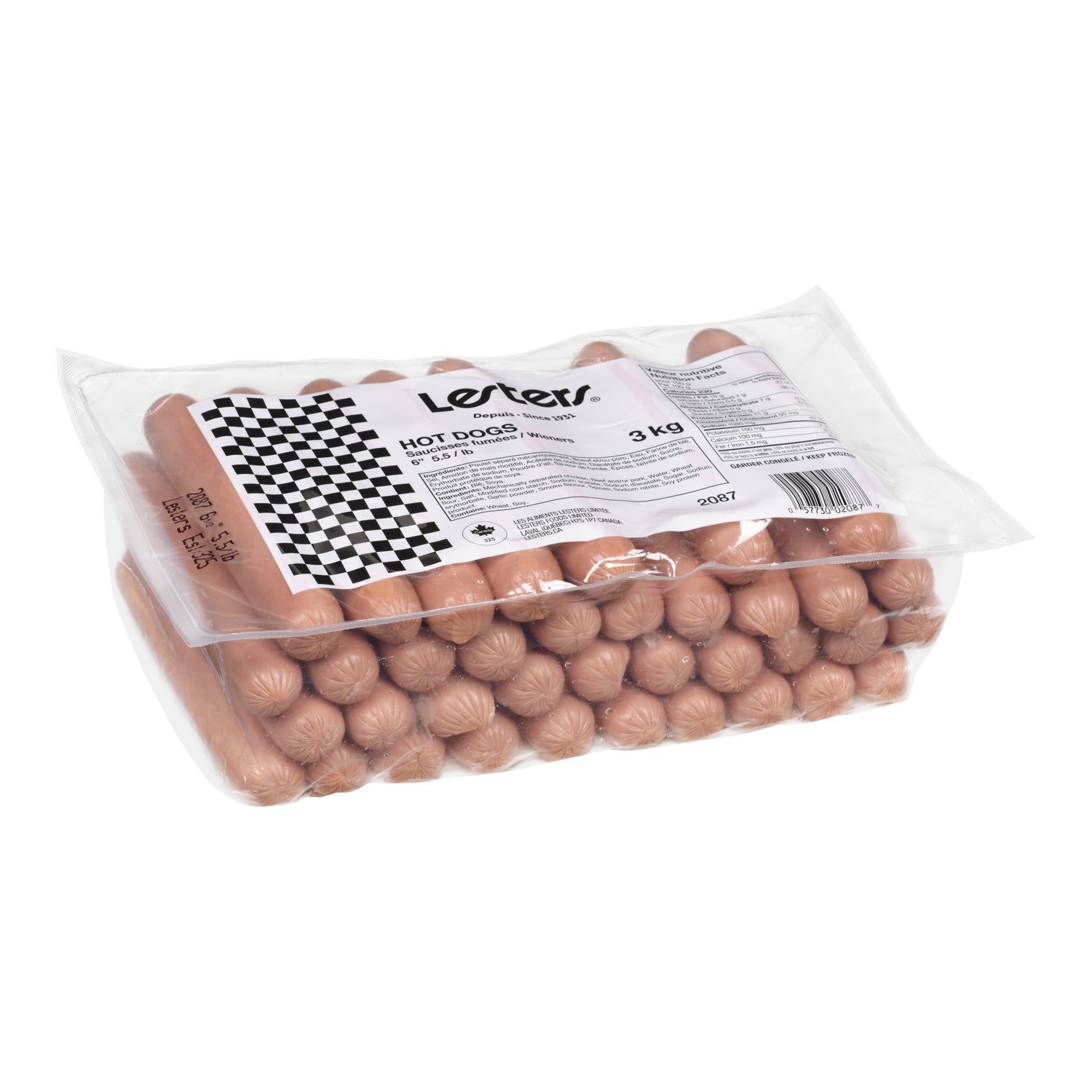 Lesters Frozen Hot Dog Wieners, 4 x 3 kg - image 3
