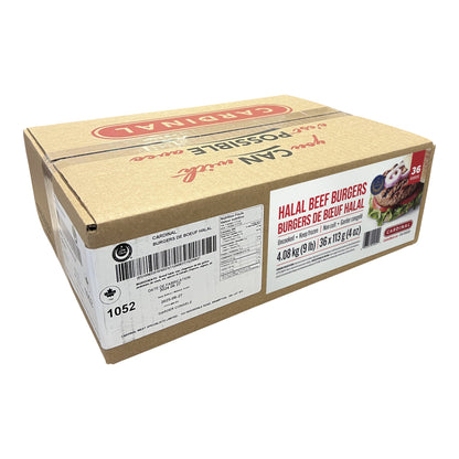 Cardinal Halal 4 oz Beef Burgers, 36 × 113 g - image 1