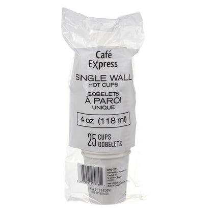 Café Express 4-oz Single Wall White Hot Cups, 5 packs of 100 - image 2